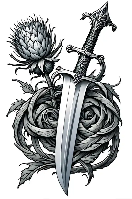 Sword And Thistle Intertwined