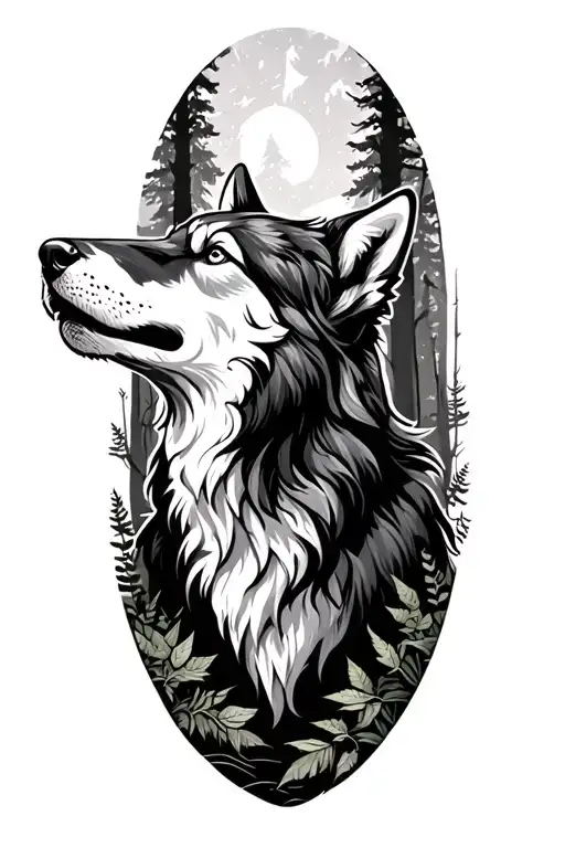 Wholf Howling In A Forest