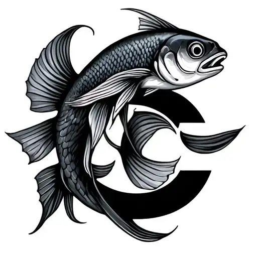 Letter C With A Fish