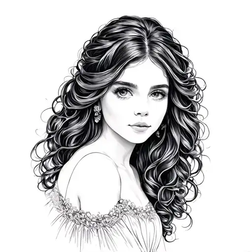 Sister Outline Drawing