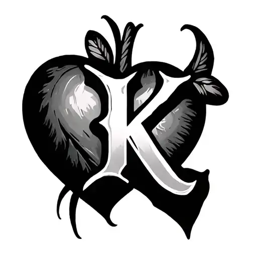 Heart With Letter K