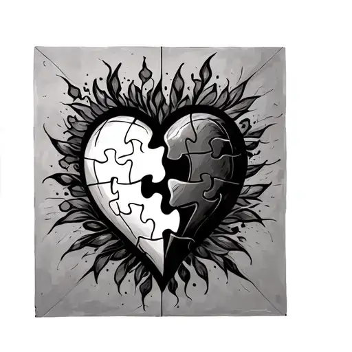 Puzzle Heart With Missing Part