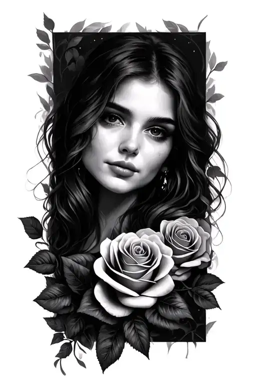 Jennifer With Roses Intertwined