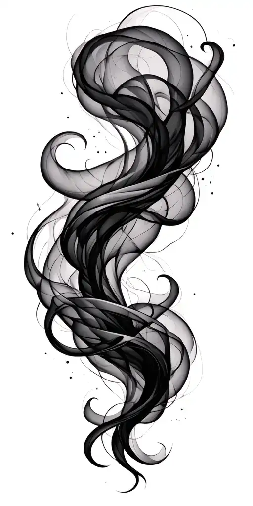 Smoke Swirling Minimal Line Art