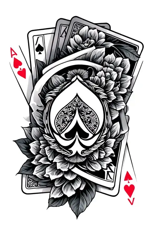 Alas And 4 Cards Forming The Shape