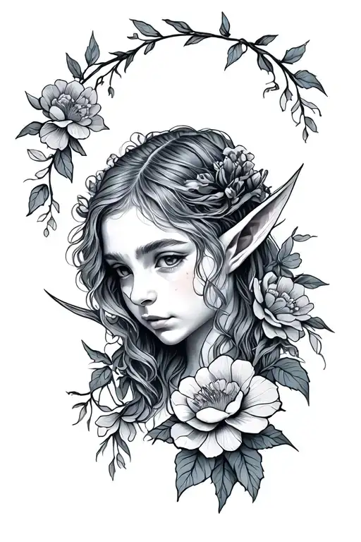 Eleven Elf With Flowers Around