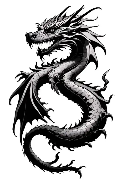 Alas And 4 Cards Forming The Shape Dragon Emerging