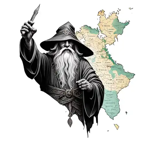 Lord Of The Rings Gandalf And Map