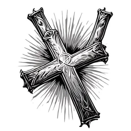 Peace Sign And Cross Surrounded