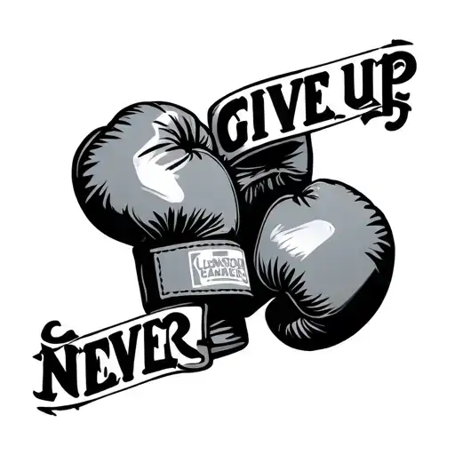 Never Give Up Boxing Gloves