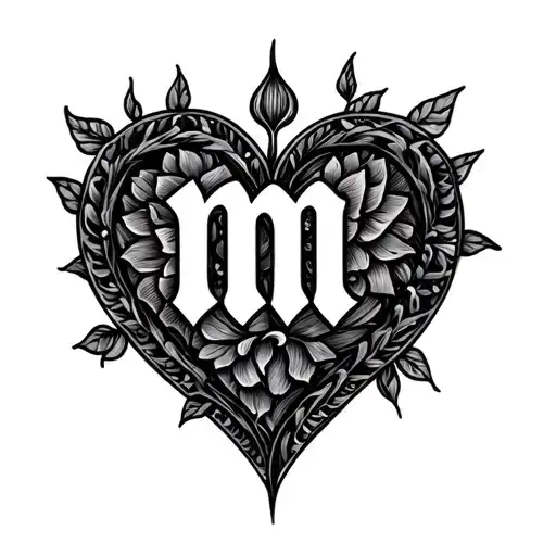 Madhu Name M As Heart Shape