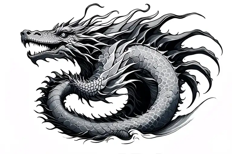 Sea Dragon In The Waves Flowing