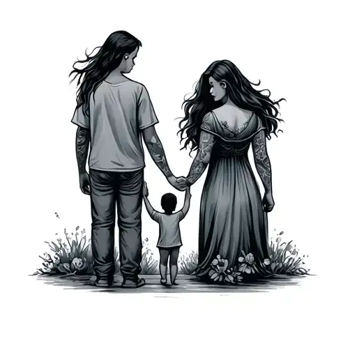 Family Holding Hands Full Sleeve