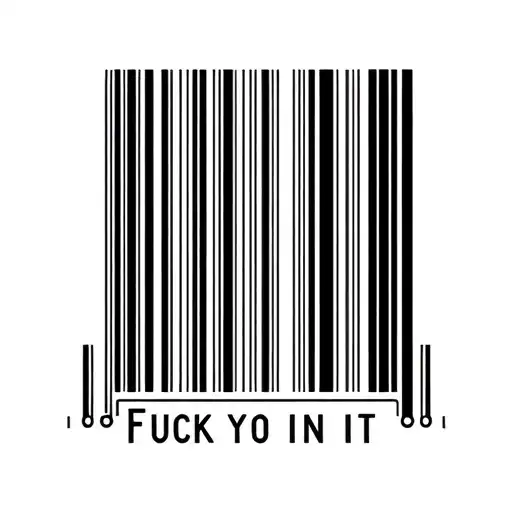 Barcode With Fuck You In It Written In Type Writter Font