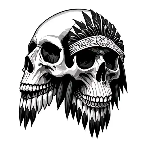 Cherokee Skulls Representing Dark Periods