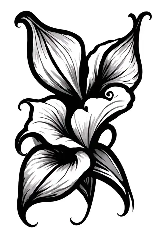 Calla Lillies With Hearts And Tribal Design