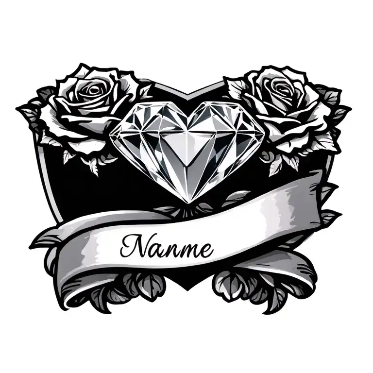 Diamonds Hearts And Roses W A Name Banner Wrapping