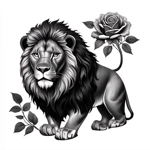 Roses And Lion