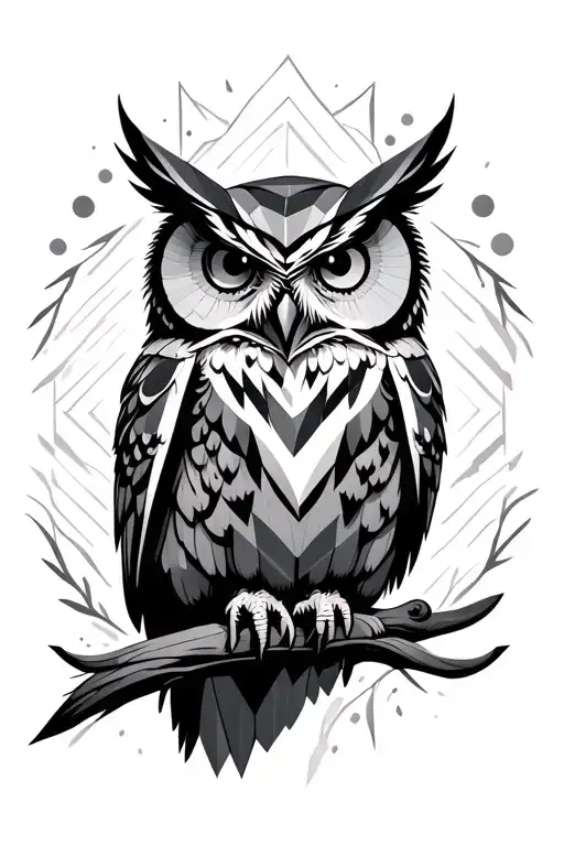 Geometric Owl Surrounded