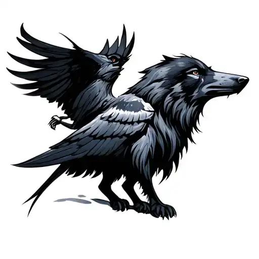Raven And Wolf