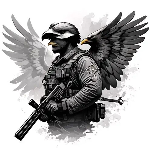 Polish Special Forces Soldier With Eagle