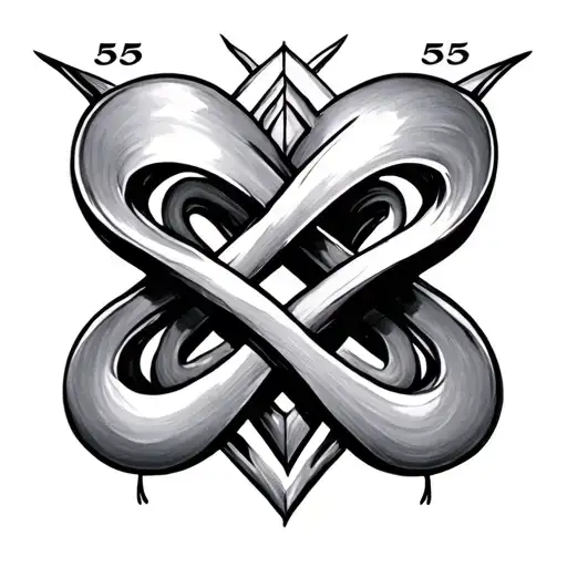 555 In A Infinity Symbol Intertwined
