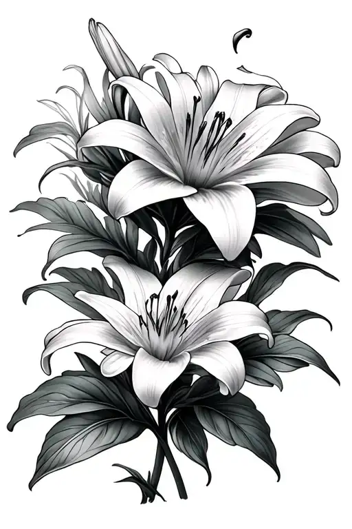 Lily's And Chrysanthemum Flowers