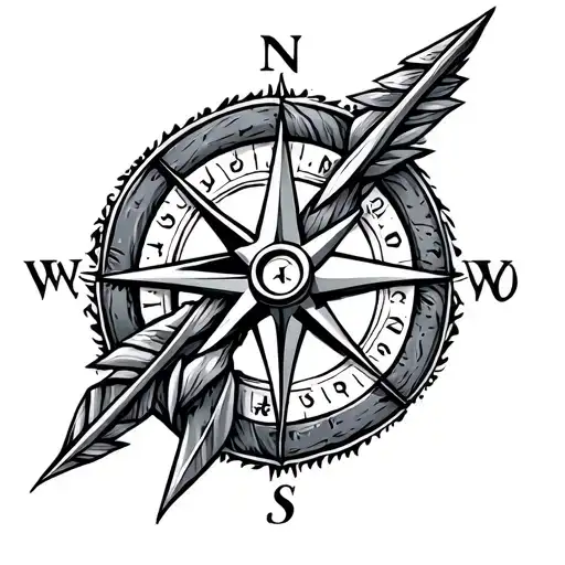 Arrow And Compass Intertwined