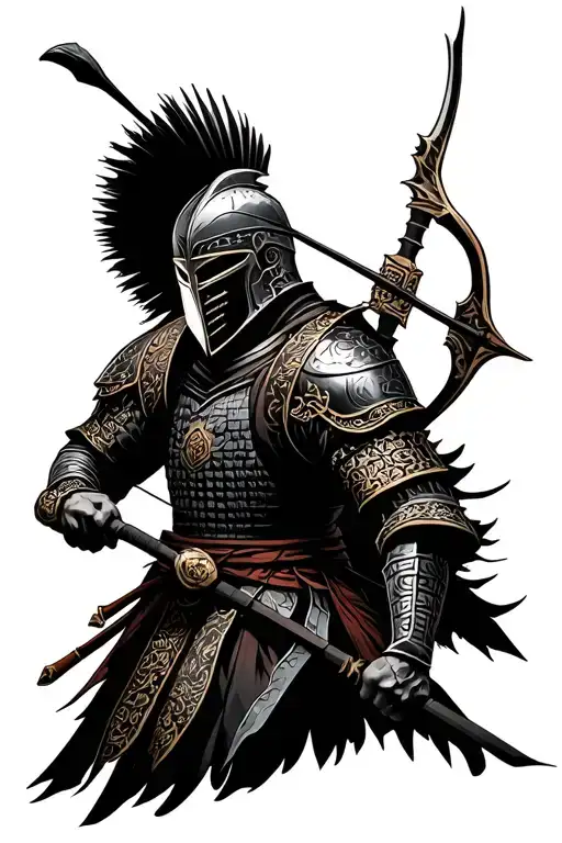 Samurai Spartan Archer And Knight