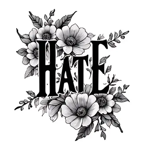 The Word Hate Spelled With Flowers