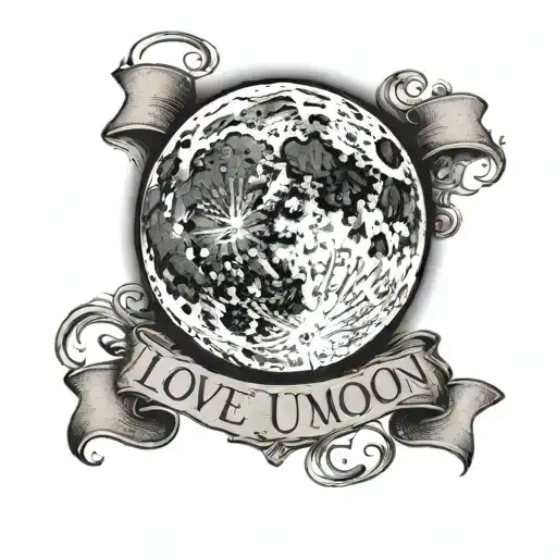 A Realistic Moon With The Phrase 'Love You To The Moon And Back' Incorporated In A Unique Way