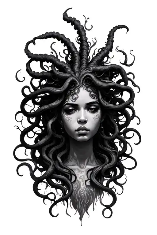 Dark Mystical Medusa Nature African Woman