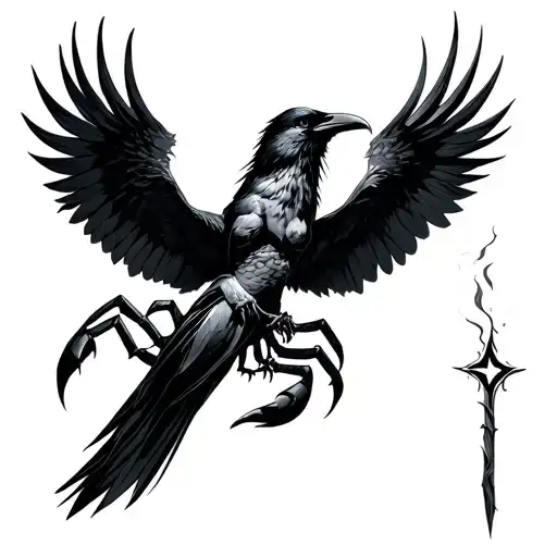 Scorpio Raven Witch Casting Spells