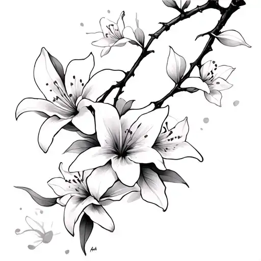 Cherry Blossom Branch With Lillie's Wrist