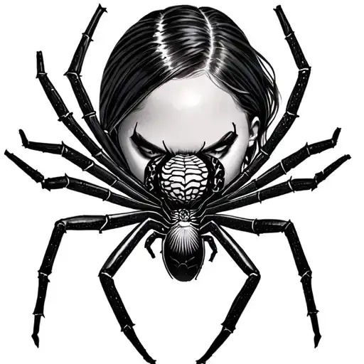 Gangster Woman Spider On Face Incorporated