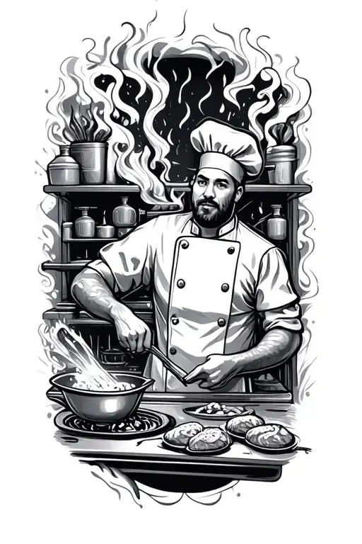 Chef Cooking Up A Storm