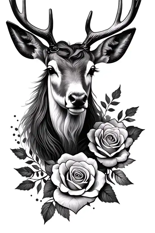 Reindeer And Roses