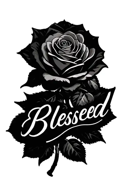 Roses With Text Blessed Written