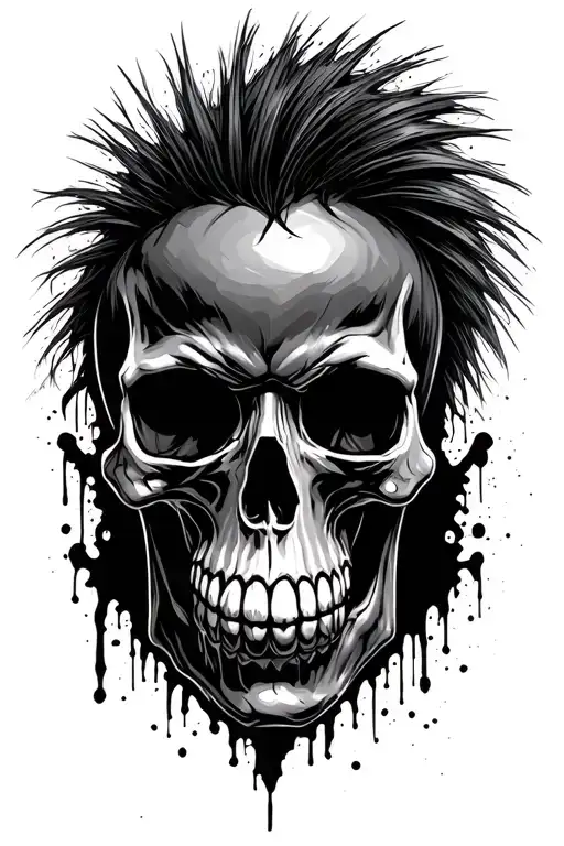 Punk Rock Skull Mowhawk