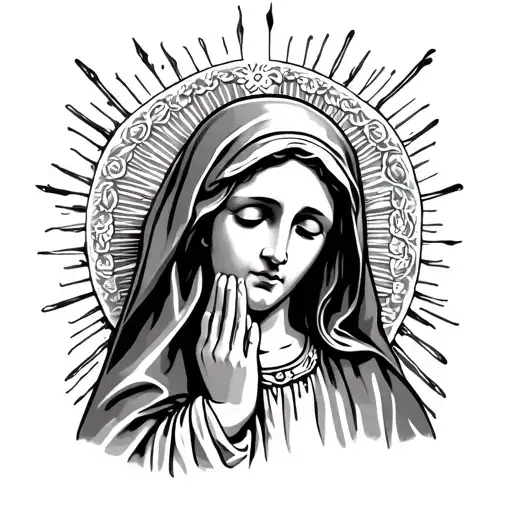Holy Mary Praying Hand Holding