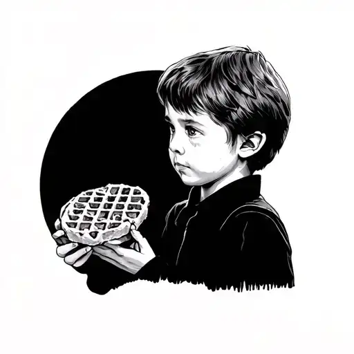 Eleven From Stranger Things Holding A Waffle Modern