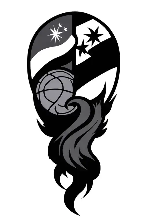 Toronto Raptors And Taiwan Flag Intertwined