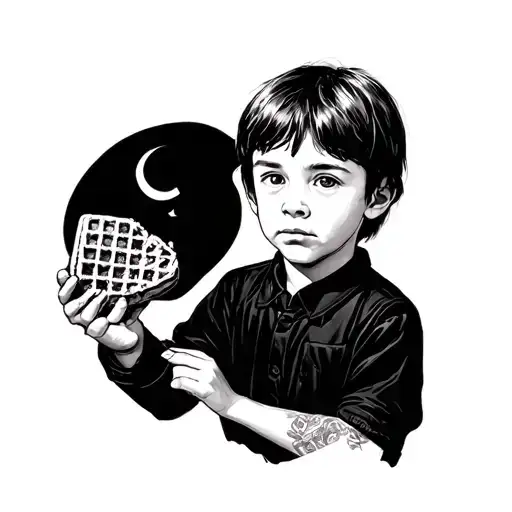 Eleven From Stranger Things Holding A Waffle Modern