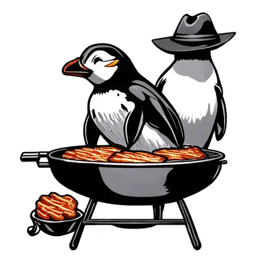 Penguin Grilling Texas Bbq