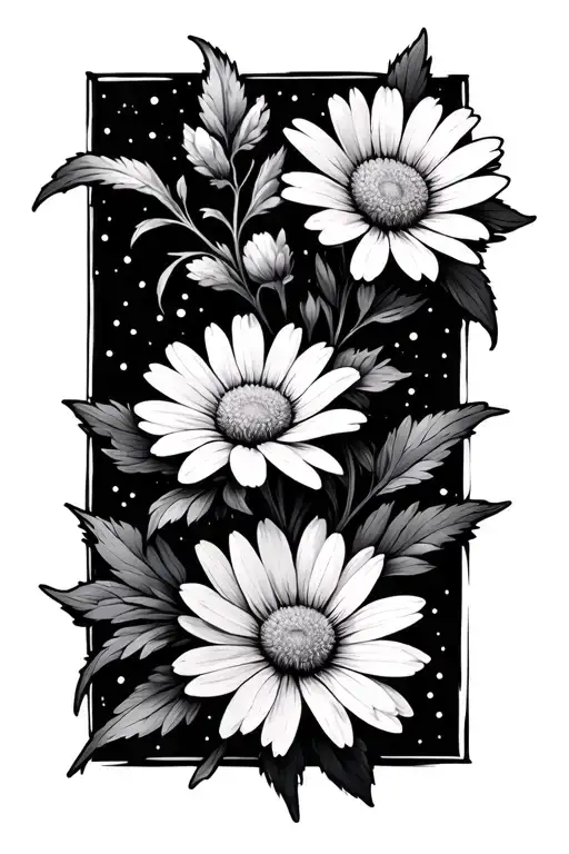 Flower Pierced Snow And Aster Flower