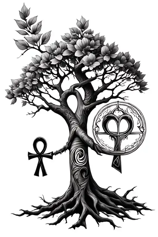 In The Inner Forarm Do The Tree Of Life With A Ankh