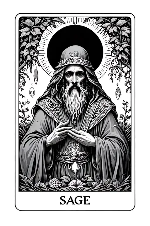 Sage Tarot Card Like The Hermit