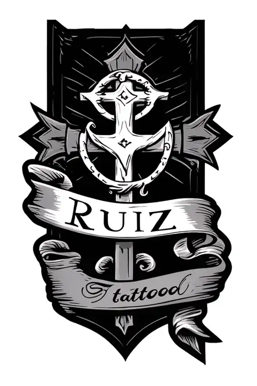 Catholic Cross With Banner That Says Ruiz