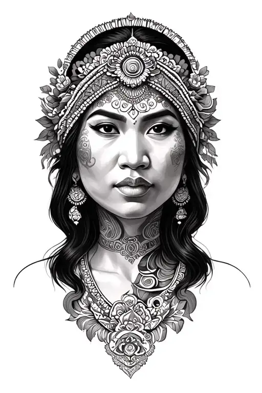 Filipino Lady Face Made Entirely Of Intricate