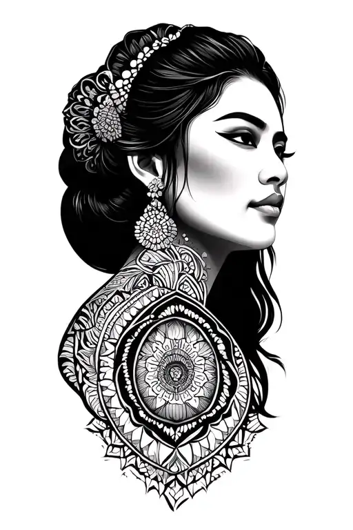 Filipino Lady Face Made Entirely Of Intricate Geometric Patterns